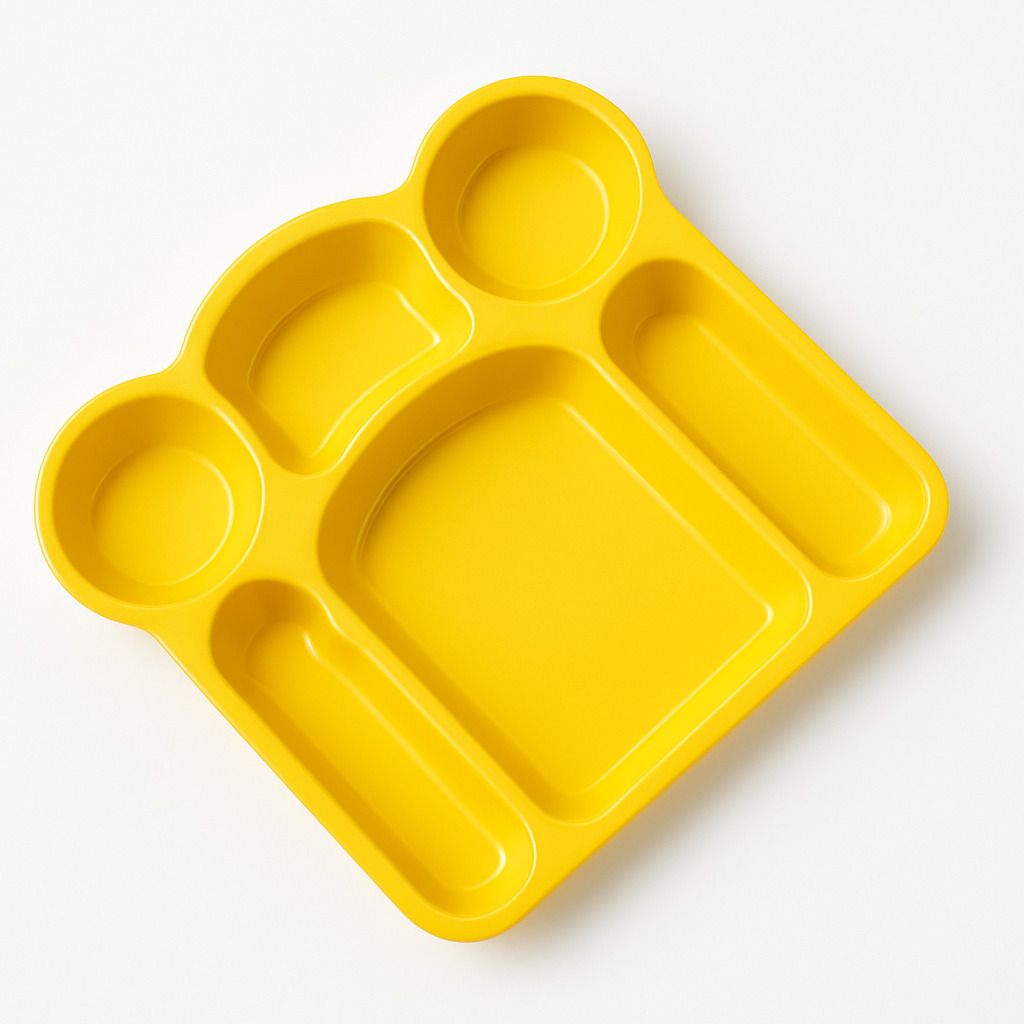 Kids Dinner Plate | BPA-Free Plastic Compartment Tray for Toddlers - Plastic