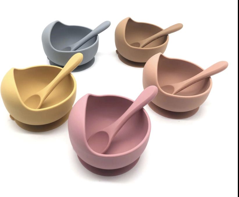 Premium Silicone Baby Bowl with Spoon | Suction Feeding Set BPA Free - Silicone (Food Grade, BPA Free)