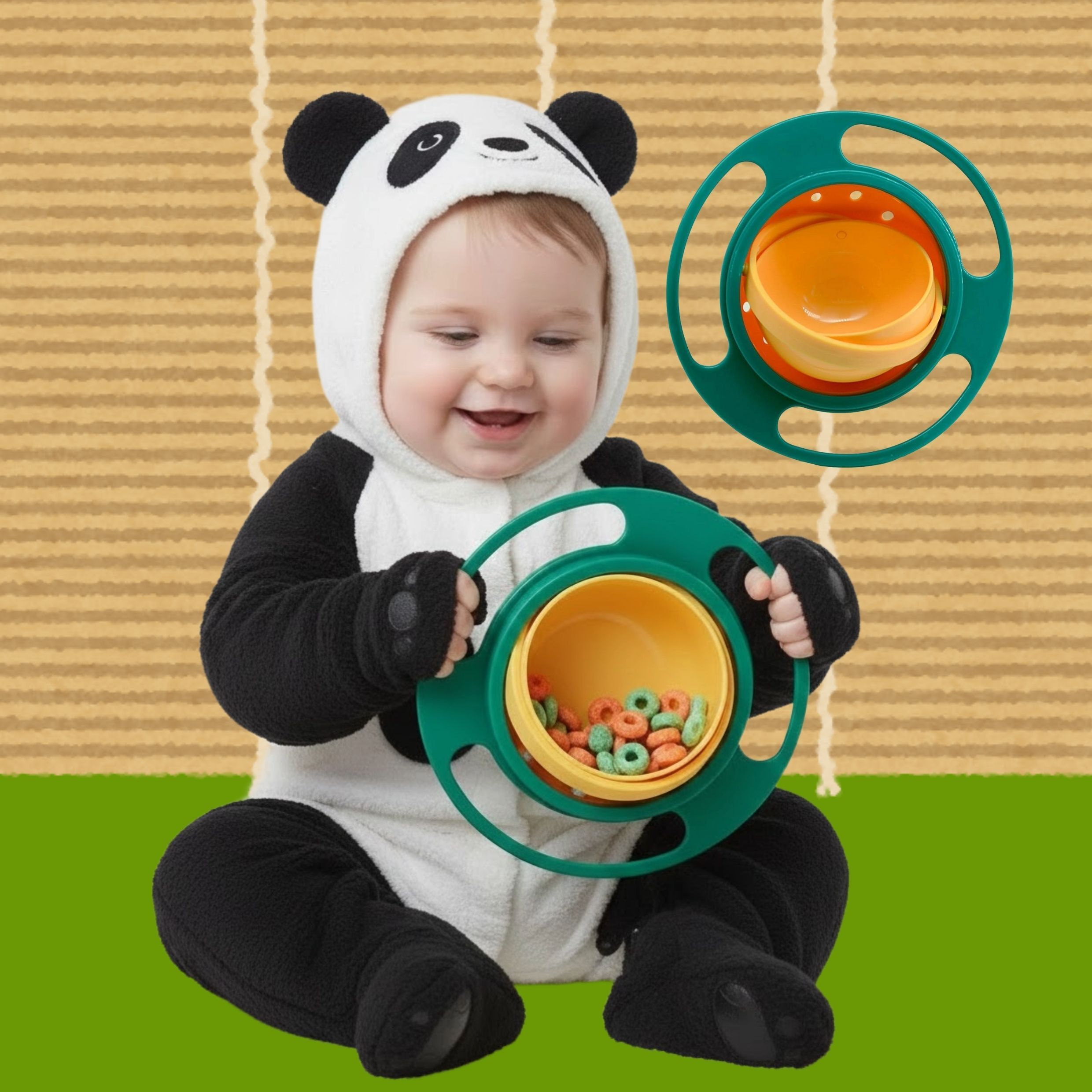 Gyro Magic Bowl for Kids – Rotating, Spill-Proof Feeding Bowl - Food Grade Plastic