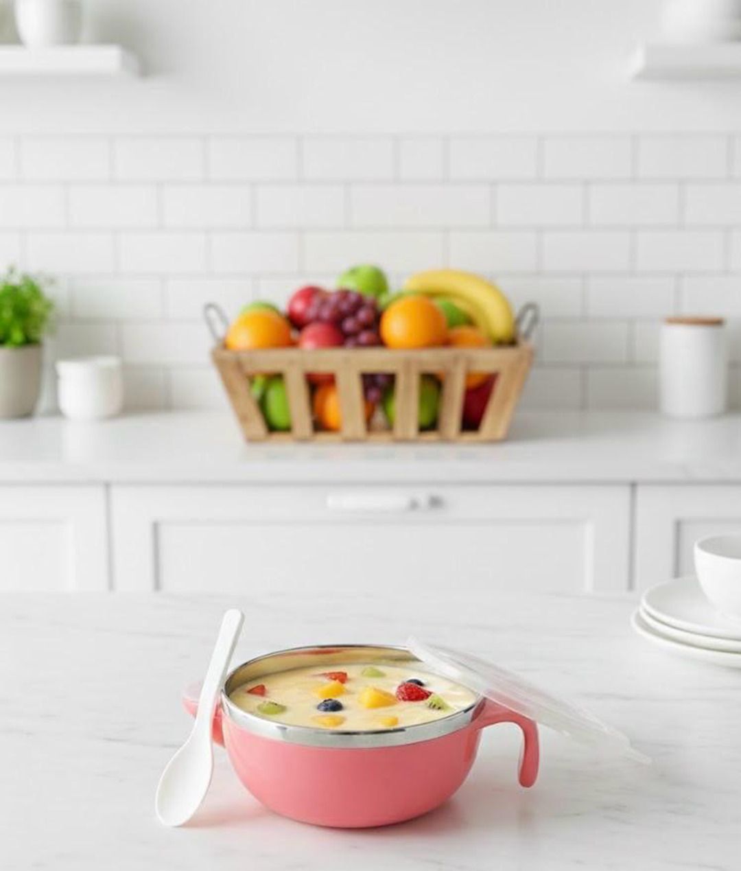 SMART BABY STEEL BOWL - STAINLESS STEEL, BPA FREE PLASTIC, POLYPROPYLENE PLASTIC