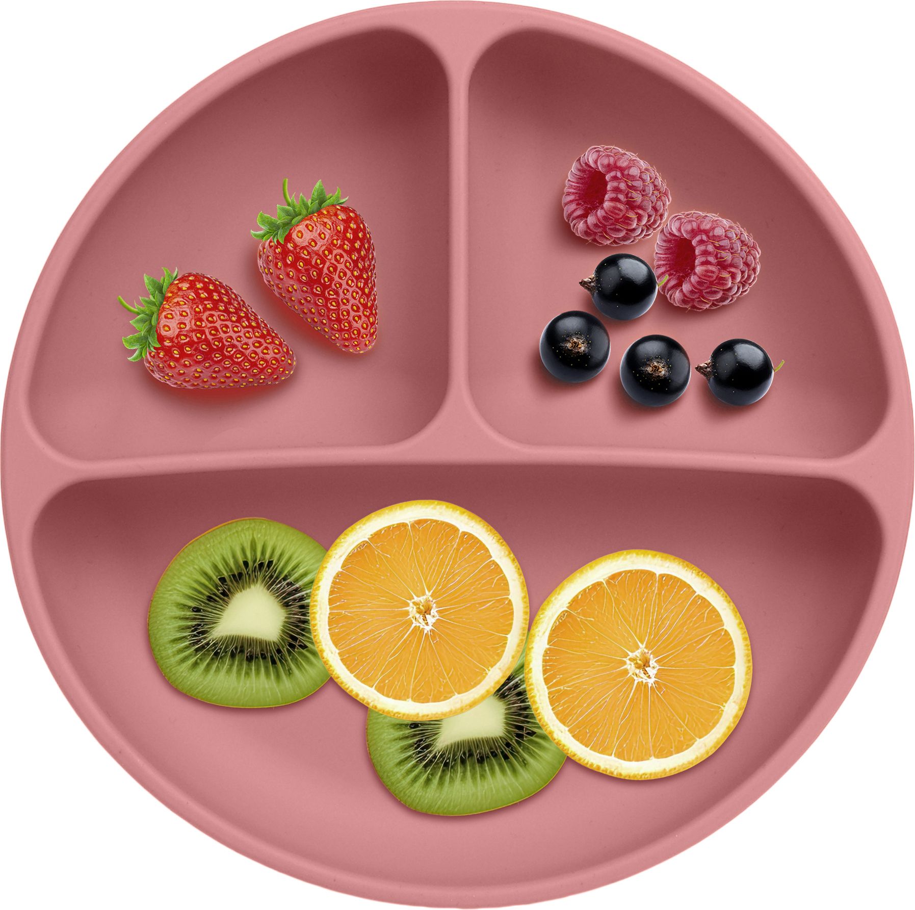 PEE_Big_PNK- Silicone Baby Feeding Big Suction Plate