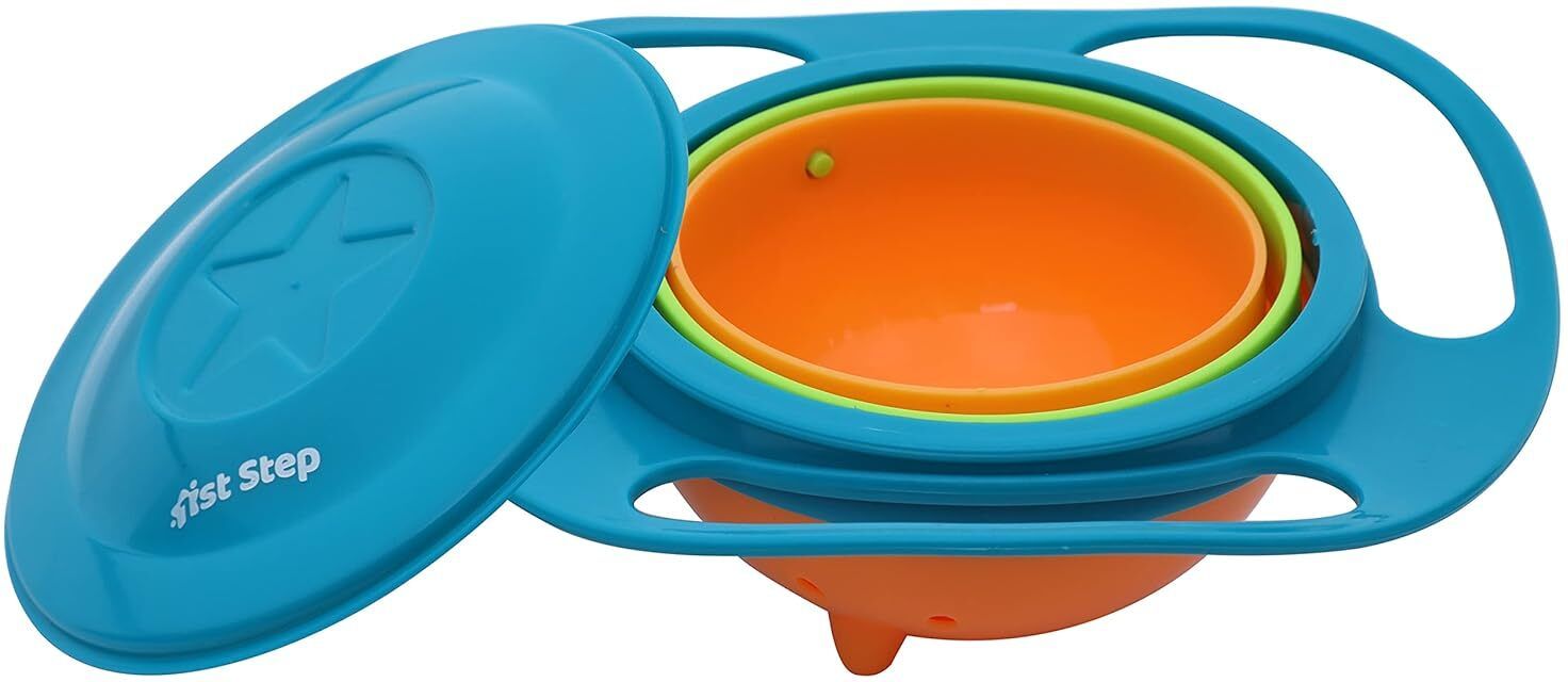 No Spill Gyro Bowl for Baby and Kids/ 360 Degree Rotation Food Bowl for Feeding - Plastic
