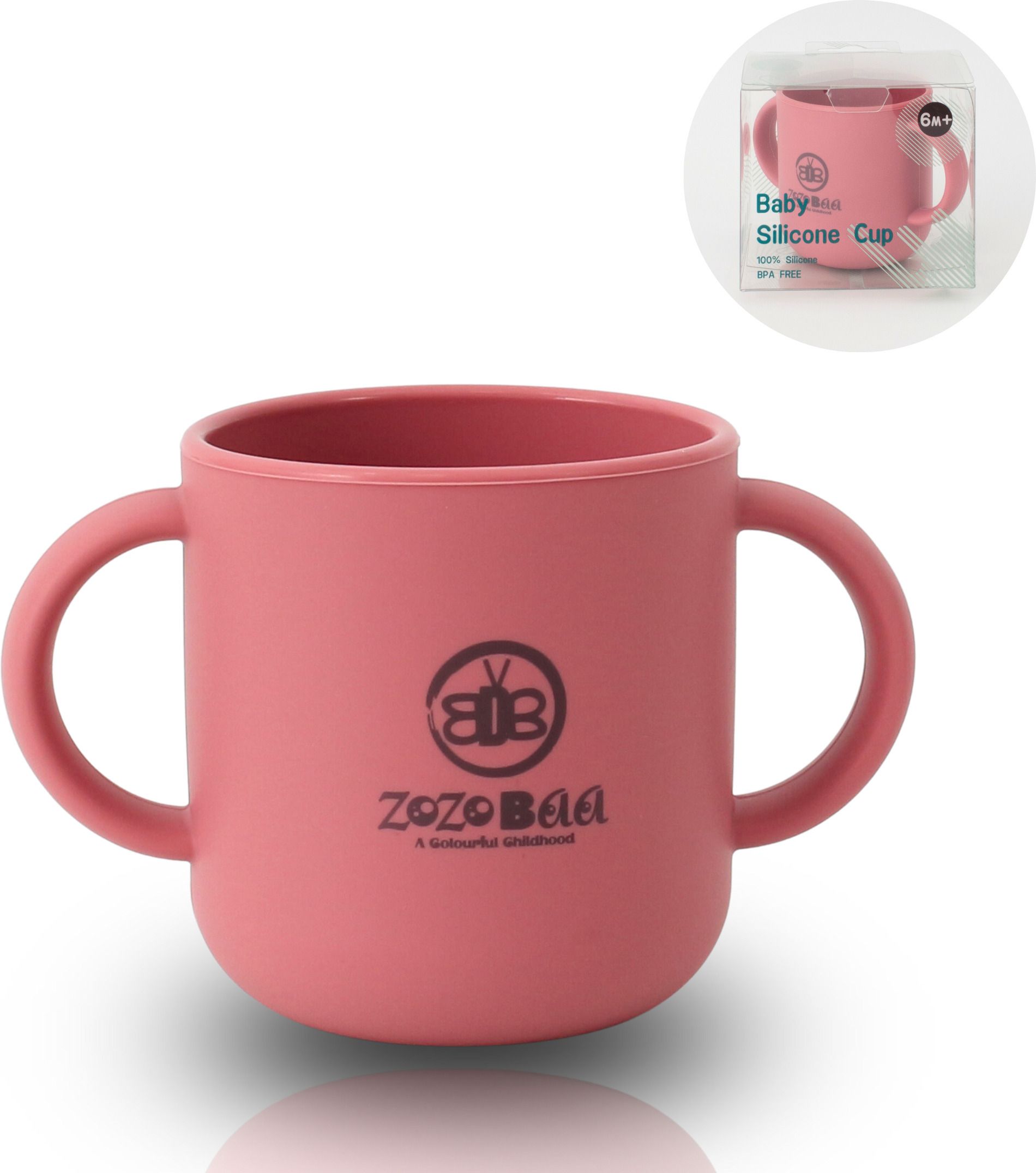 Silicone Baby Drinking Open Tiny Cup with Two Handles | Bpa-Free, Non Sippy Cup- Food Grade Silicone