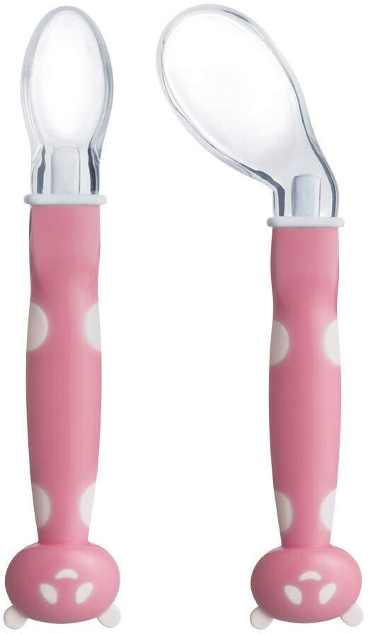 Silicone Baby Spoon Set Self Feeding Curve Spoon Soft Tip with Storage Box - Cutlery Set, 4 M+, BPA Free, 2pcs, Silicone, Plastic-image-35