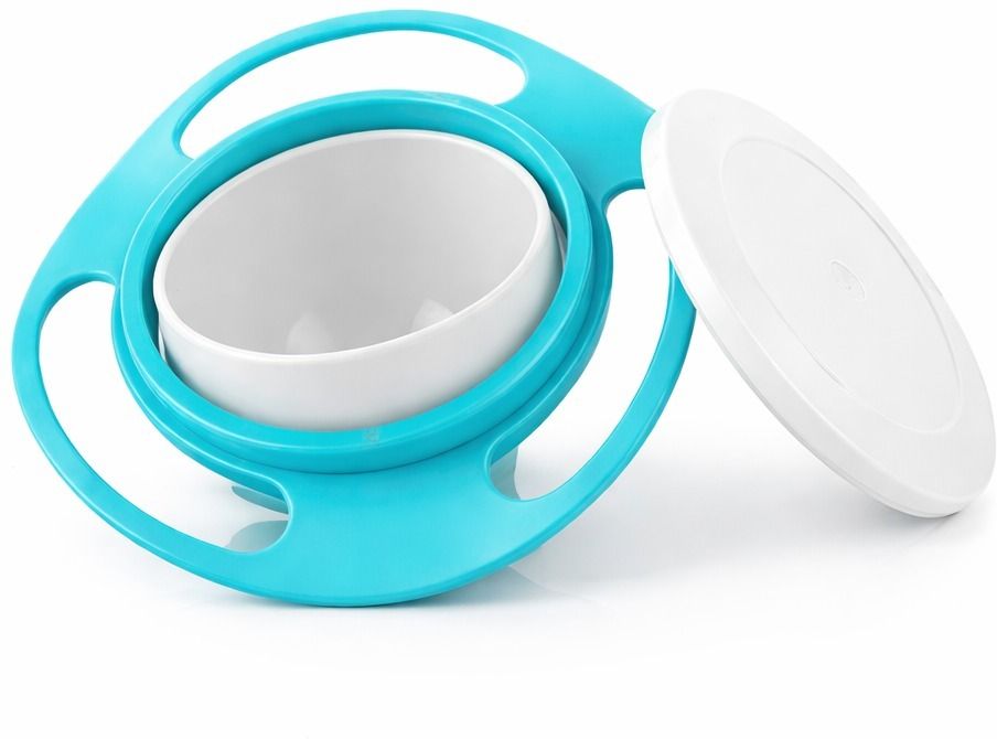 kalvya ventures 360° Rotating Baby Feeding Bowl | Non-Spill Gyro Bowl with Lid for Kids 6 - 12 - Plastic-picture-23