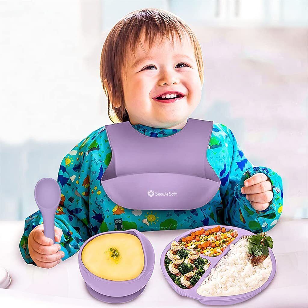 snowie soft 5pcs Silicone Tableware Kit Baby Plate & Bowl with Sucker- plastic-picture-12