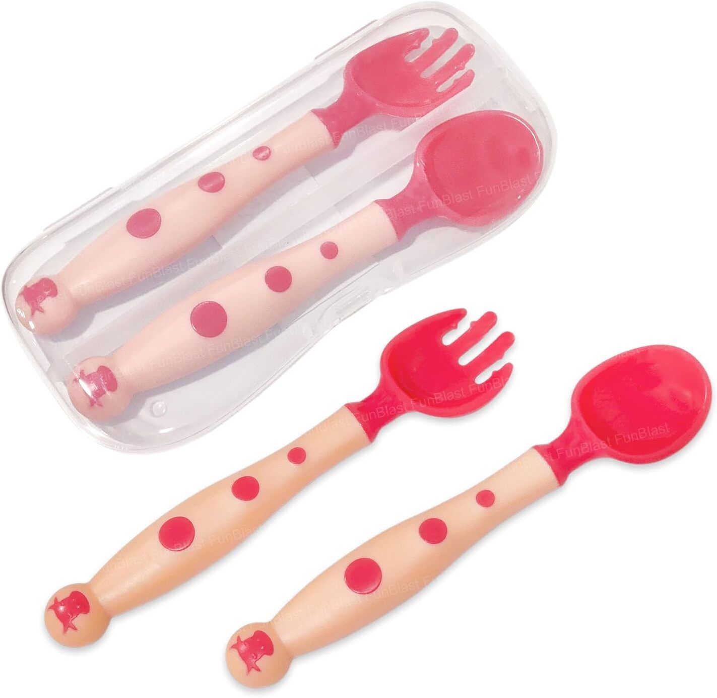 Self Feeding Spoon Set for Baby – Spoon & Fork Set in Case, Baby Utensils - Plastic-image-15
