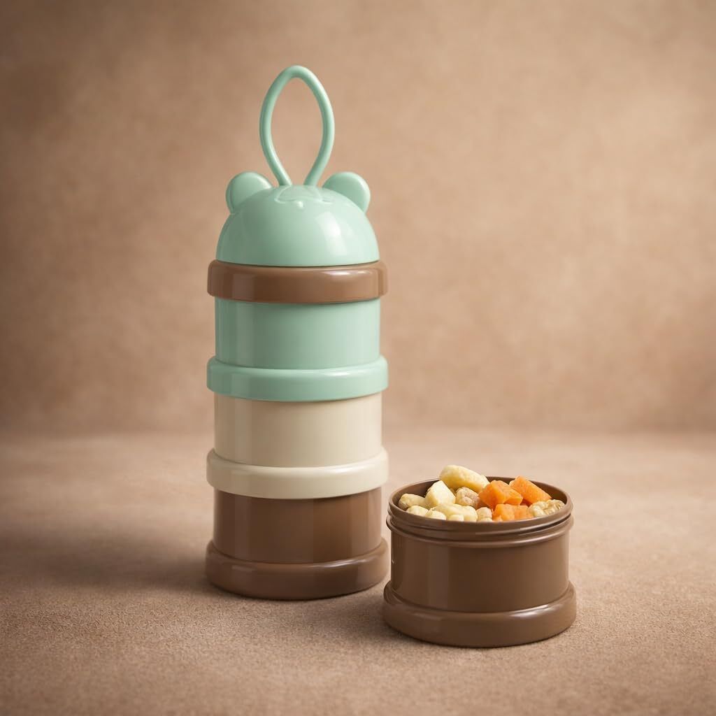 Baby Milk Powder & Food Container | 3 Layer Multi-Functional Food Storage - Plastic-image-47