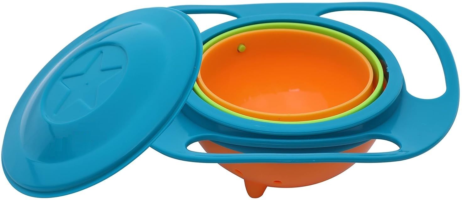 meeto 360 Degree Rotating Spill Proof Gyro Feeding Bowl with Lid - Plastic-picture-32