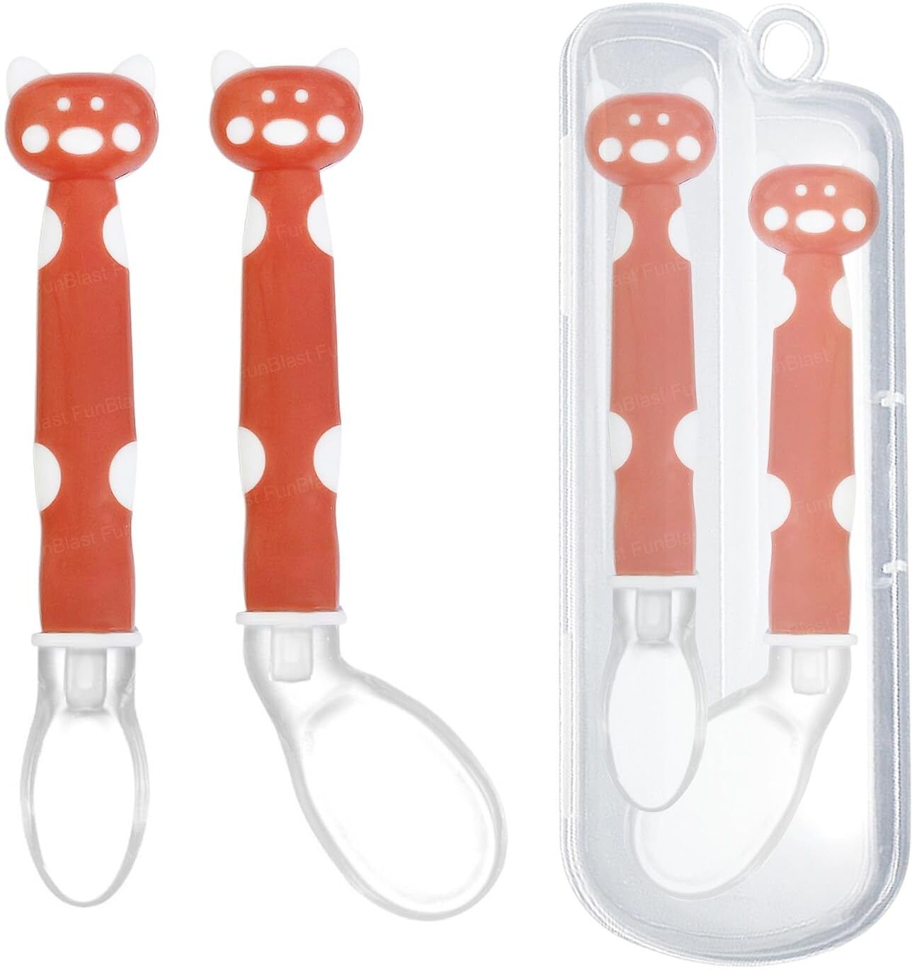 funblast Self Feeding Training Spoons Set for Babies - 2 Pcs - Silicone, Plastic-picture-23