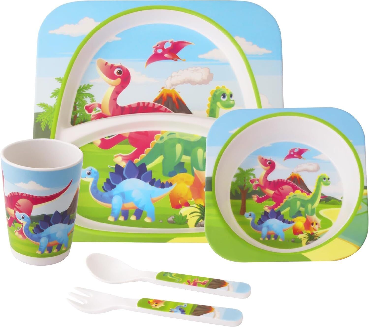 5Pcs/Set Bamboo Dinnerware Set for kids - Bamboo FIbre-image-32