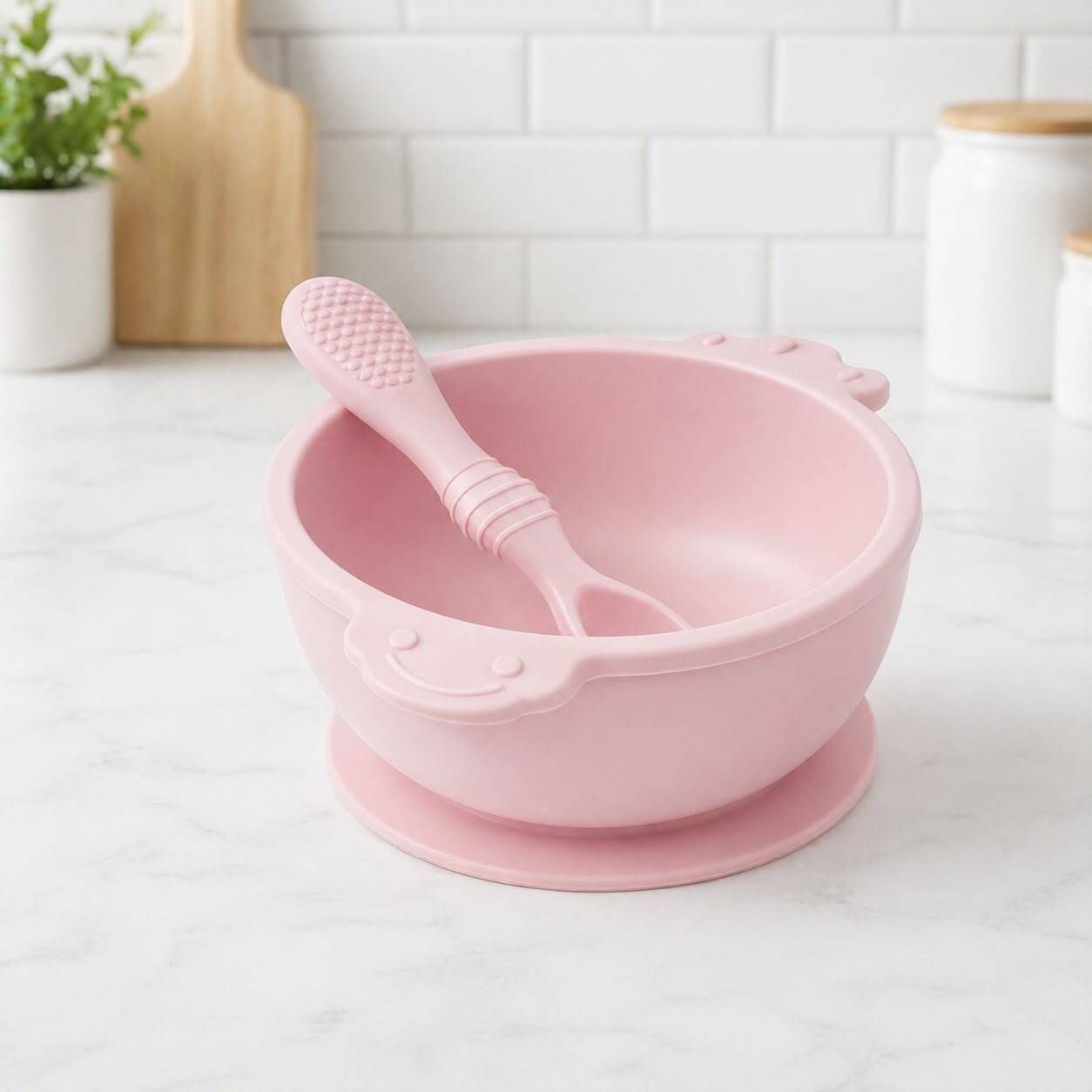 Baby Silicone Suction Bowl & Spoon Set | Non-Slip Self Feeding Bowl - Food Grade Silicone, BPA-Free Silicone, Premium Silicone, Food-Grade BPA-Free Silicone-image-5