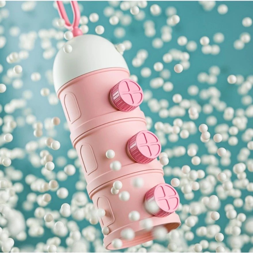 3-Layer Stackable Tower Milk Powder Dispenser with Side Pour Spout (3) - Plastic