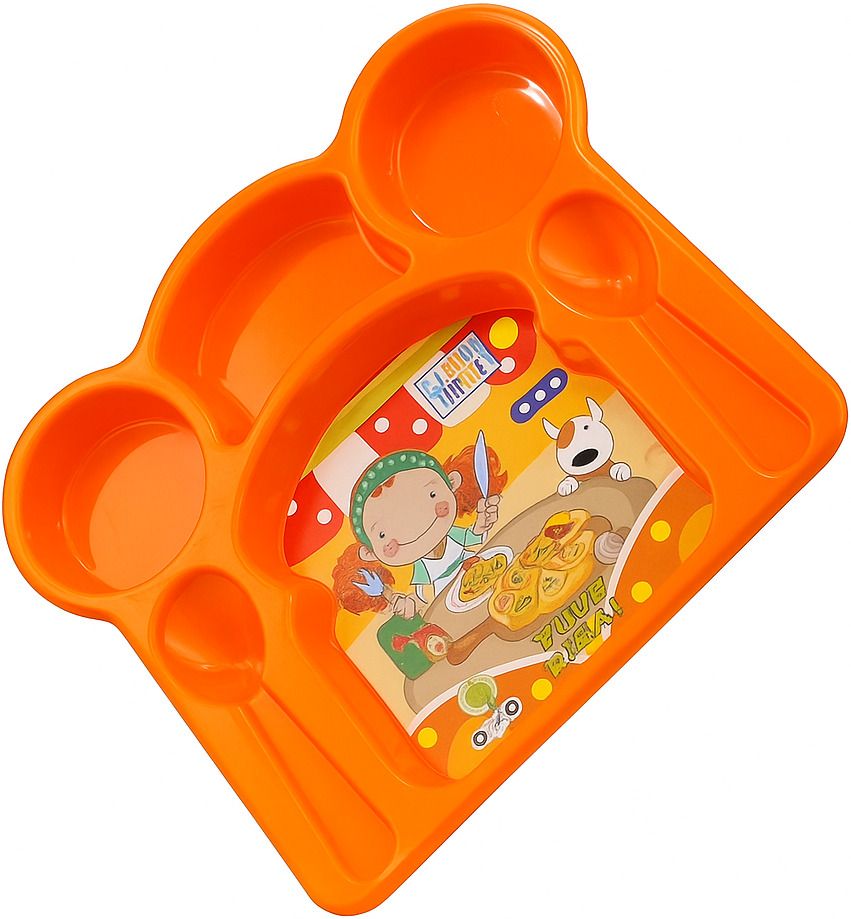 Kids Dinner Plate | BPA-Free Plastic Compartment Tray for Toddlers - Plastic