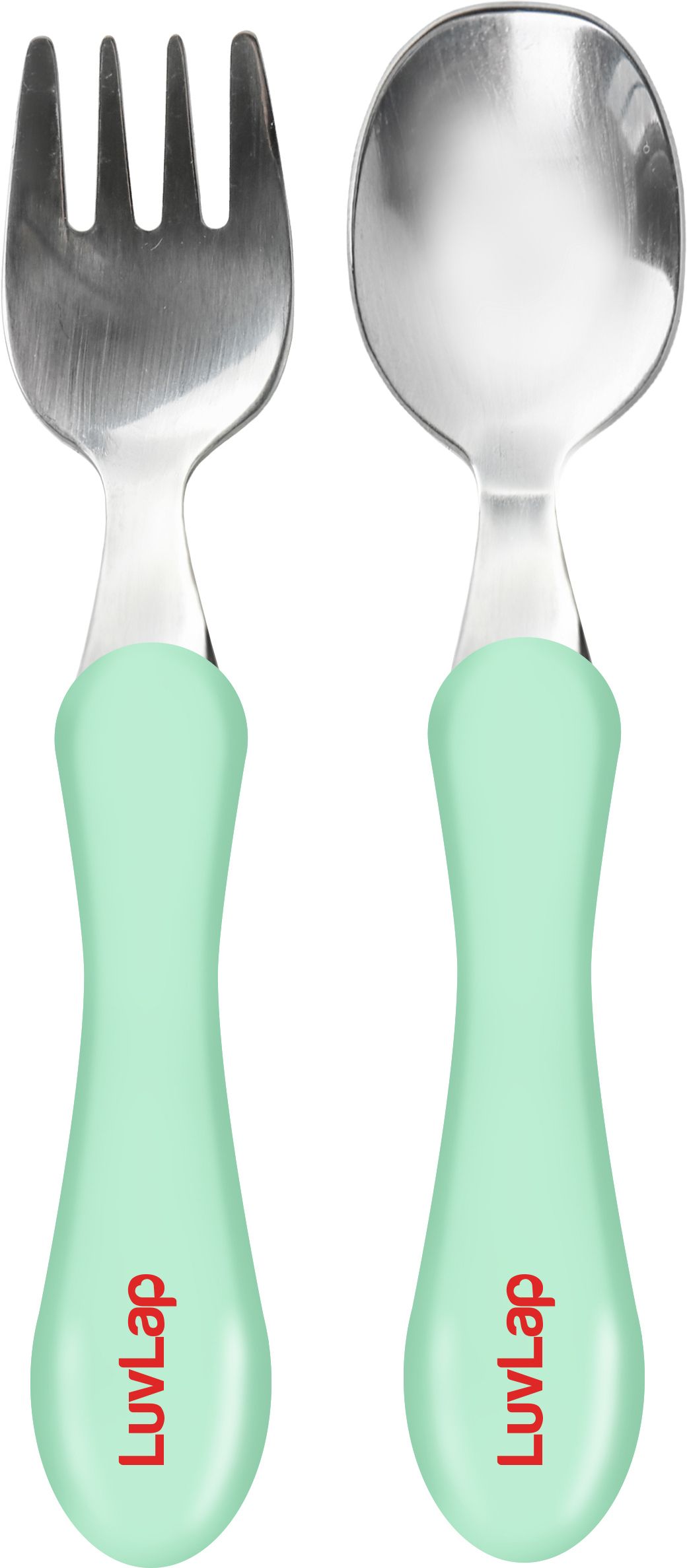 Premium Stainless Steel Baby Spoon & Fork Set for Baby Feeding- Stainless steel