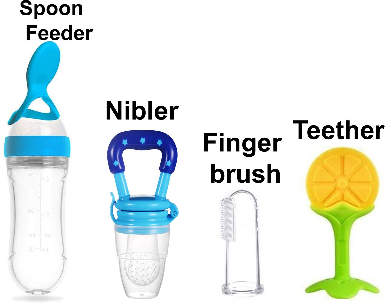 Silicone Bottle Spoon, Pacifier, Fruit Shape Teether, Finger Tooth Brush - Silicon-image-46