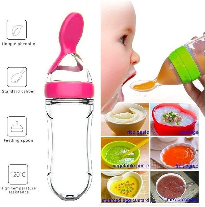 vadhavan Baby Squeezy Food Feeder for Baby | Feeding Spoon Bottle Teether-picture-12
