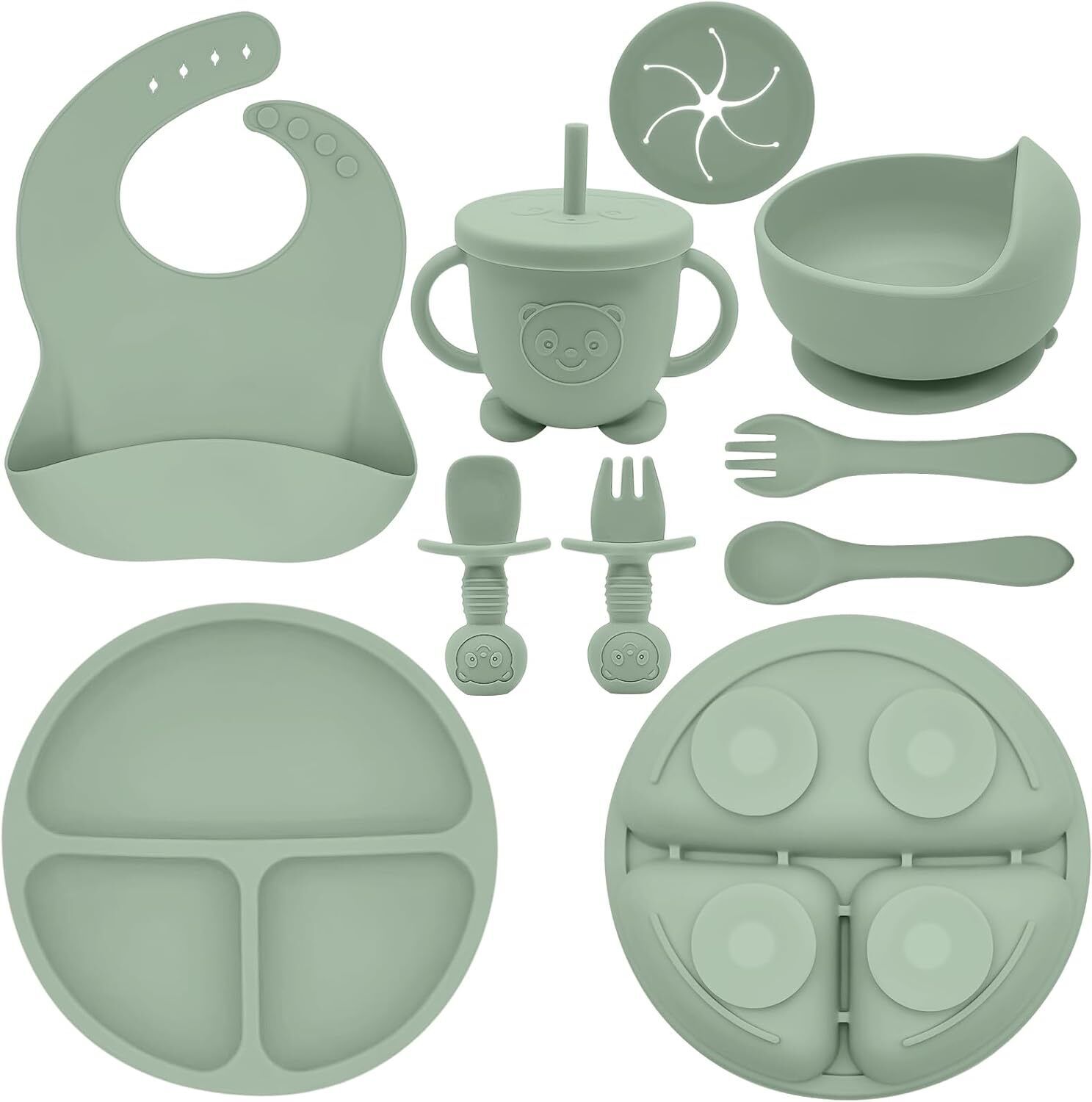 BPA-Free Silicone Baby Feeding Set with Suction Plate & Cup - Food Grade Silicone-image-19
