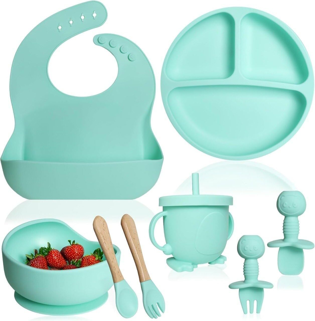 paritirth Baby Silicone Feeding Set 8PCS Blue - SILICONE-picture-12