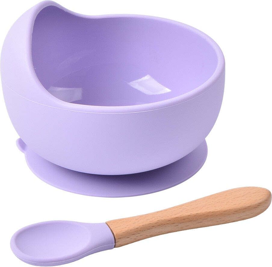yelona Self-Feeding Silicone Baby Bowl & Spoon, Curved Walls | Upgrade Strong Suction- Hygienic Food Grade Silicone & Wooden-picture-23
