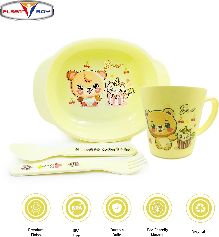 Little Bite Baby Feeding Set for Kids BPA Free Plastic Bowl, Mug Set - Polypropelyne-image-44
