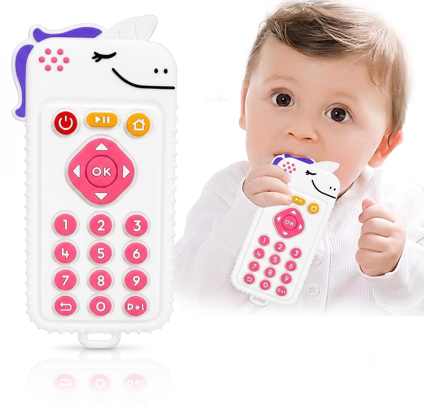 Unicorn Silicone Baby Teether Remote Shape - SILICONE-image-38