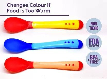 Baby Silicone Temperature Sensing Infant Training Spoon, BPA Free Feeding Spoon- Silicon-image-46