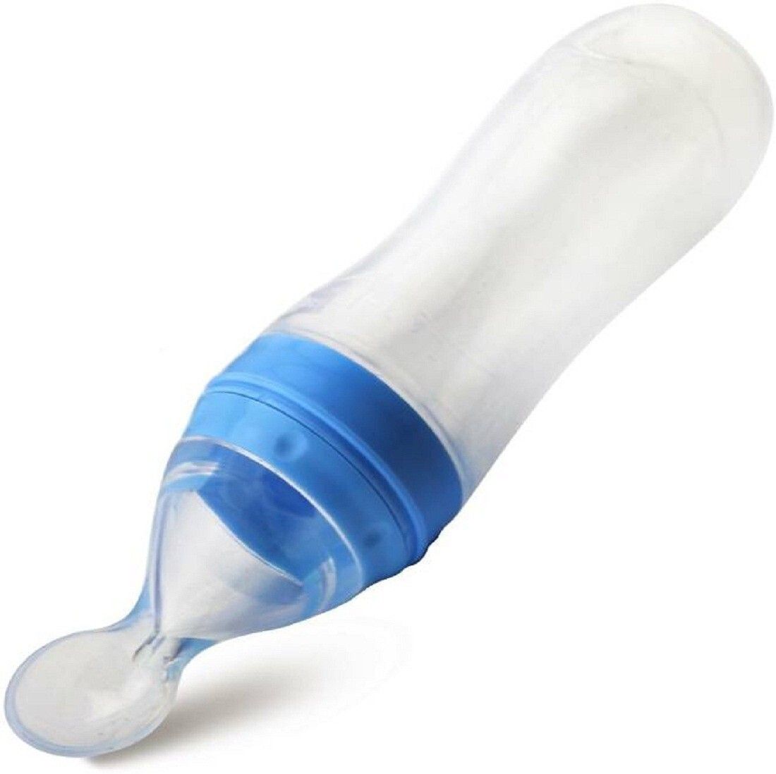 Bottle Feeder with Dispensing Spoon for Infant Newborn Toddler Semi Solid Food Supplement. - 88 ml- Silicone-image-28