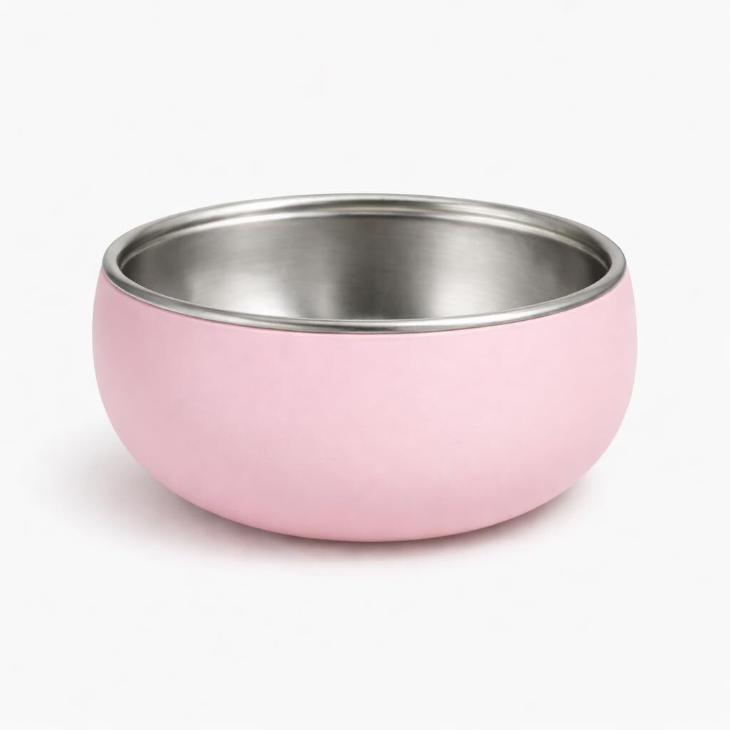 popqeen Stainless Steel Baby Feeding Bowl with Silicone Grip BPA Free Pink - Silicone, Stainless Steel-picture-25
