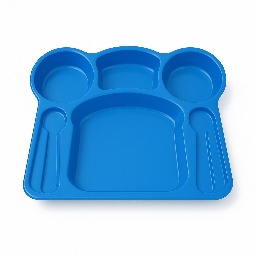 Kids Dinner Plate | BPA-Free Plastic Compartment Tray for Toddlers - Plastic