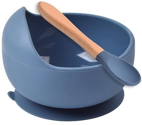 vedanjal Silicone Suction Bowl with Wooden Spoon Set for Baby - silicone-picture-29