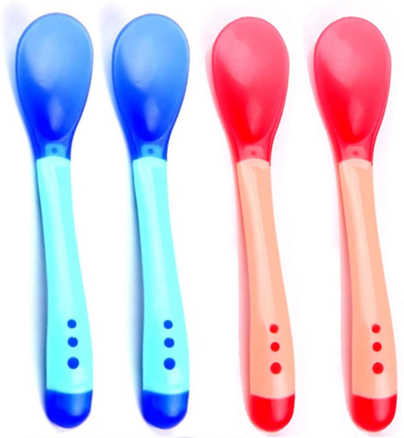 Heat Sensitive Baby Feeding Spoon|Food Grade|Color changing Soft Tip|Pack of 4 - Silicone-image-9