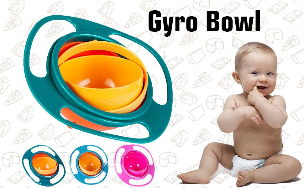 orename 360 Degree Rotate Gyro Bowl for Toddlers, Spill Proof Snacks Bowl.- PLASTIC-picture-23