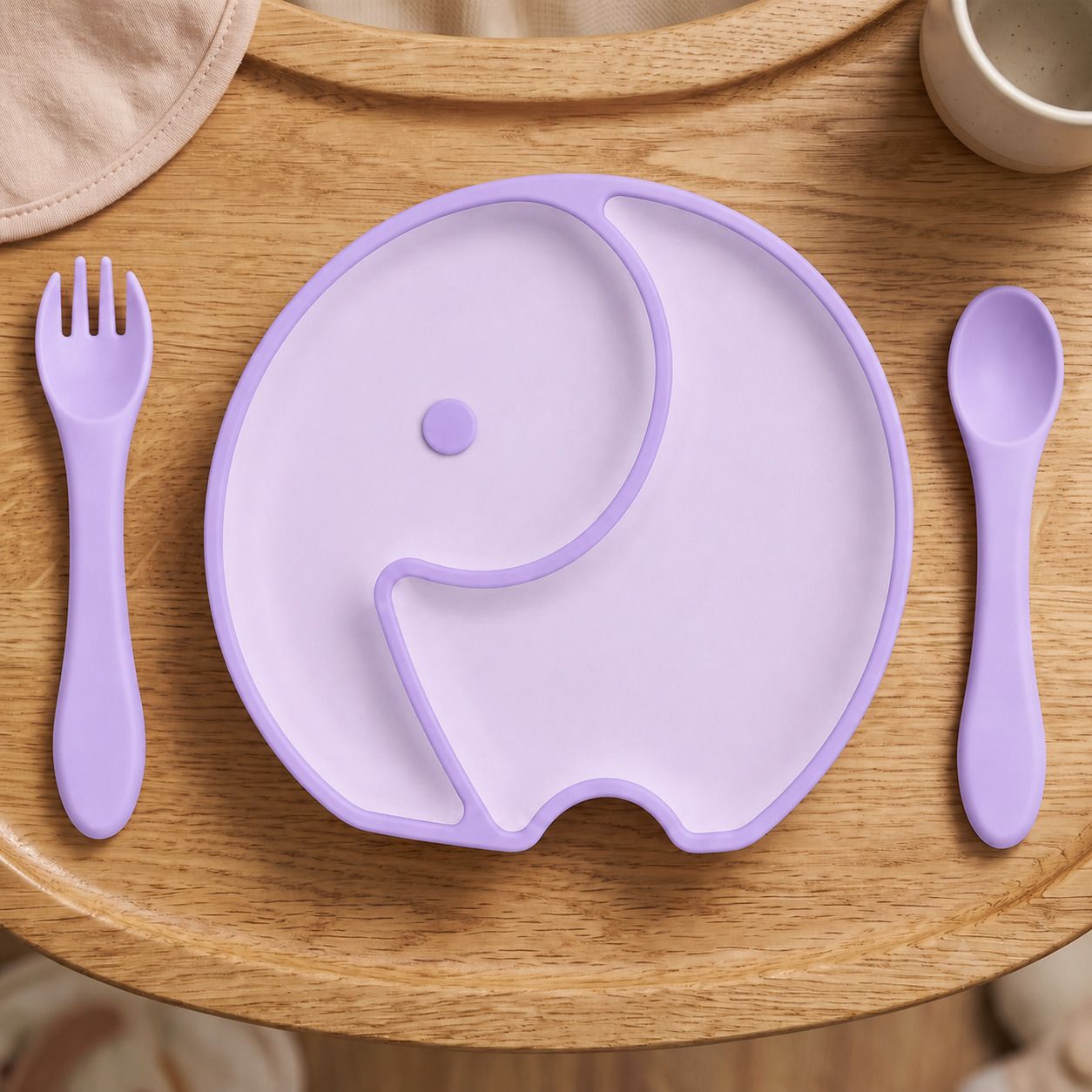 Baby Feeding Plate Set with Spoon and Fork for Toddlers - Silicone-image-31