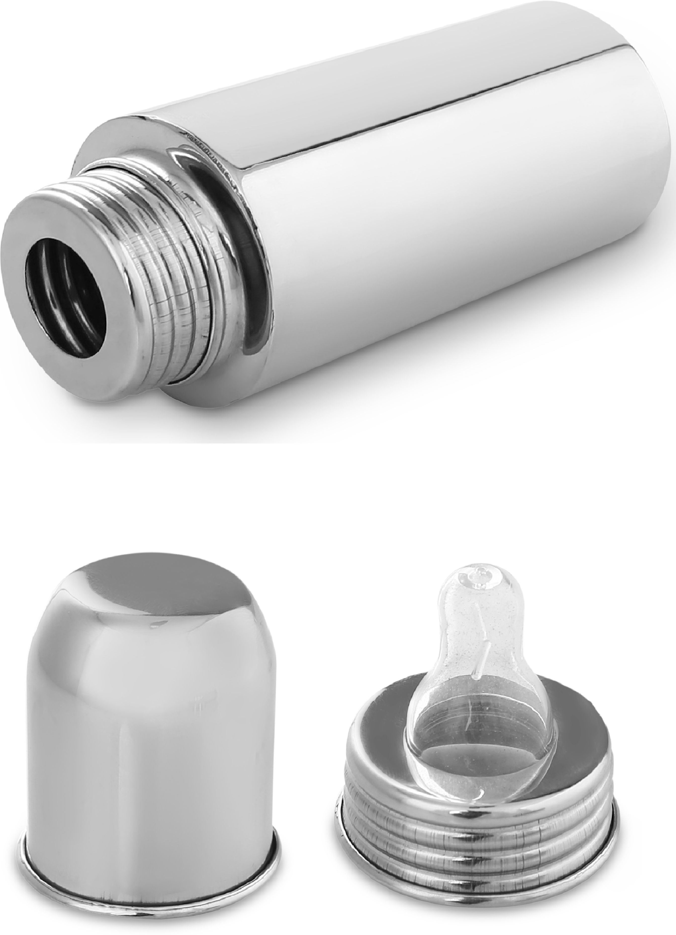 Steel Feeding Bottle for Milk and Baby Drinks Zero Percent Plastic- Stainless Steel