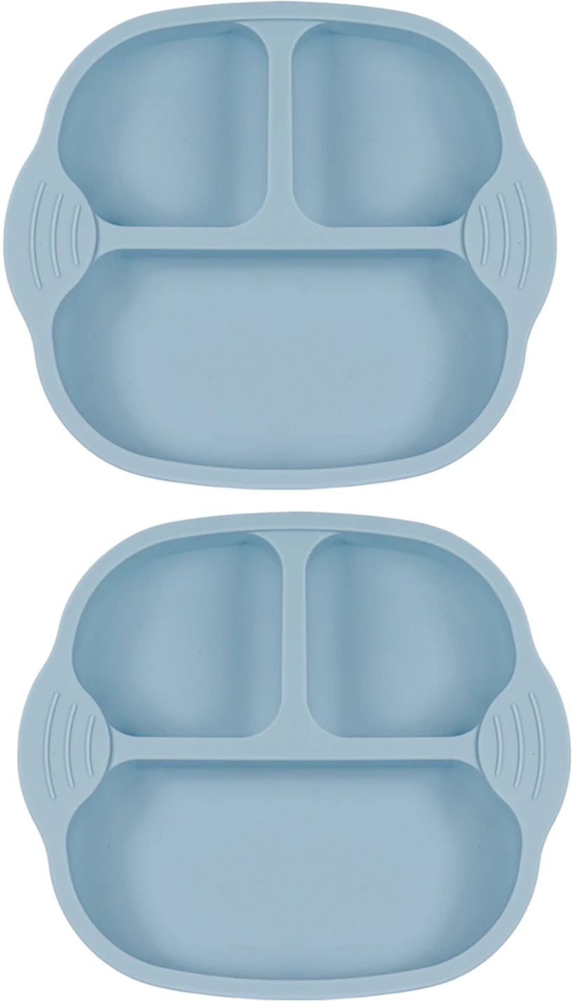 Set of 2 Self-Feeding Baby Dish With Suction Cups,Toddler Plates, Microwave Safe- Silicone-image-25