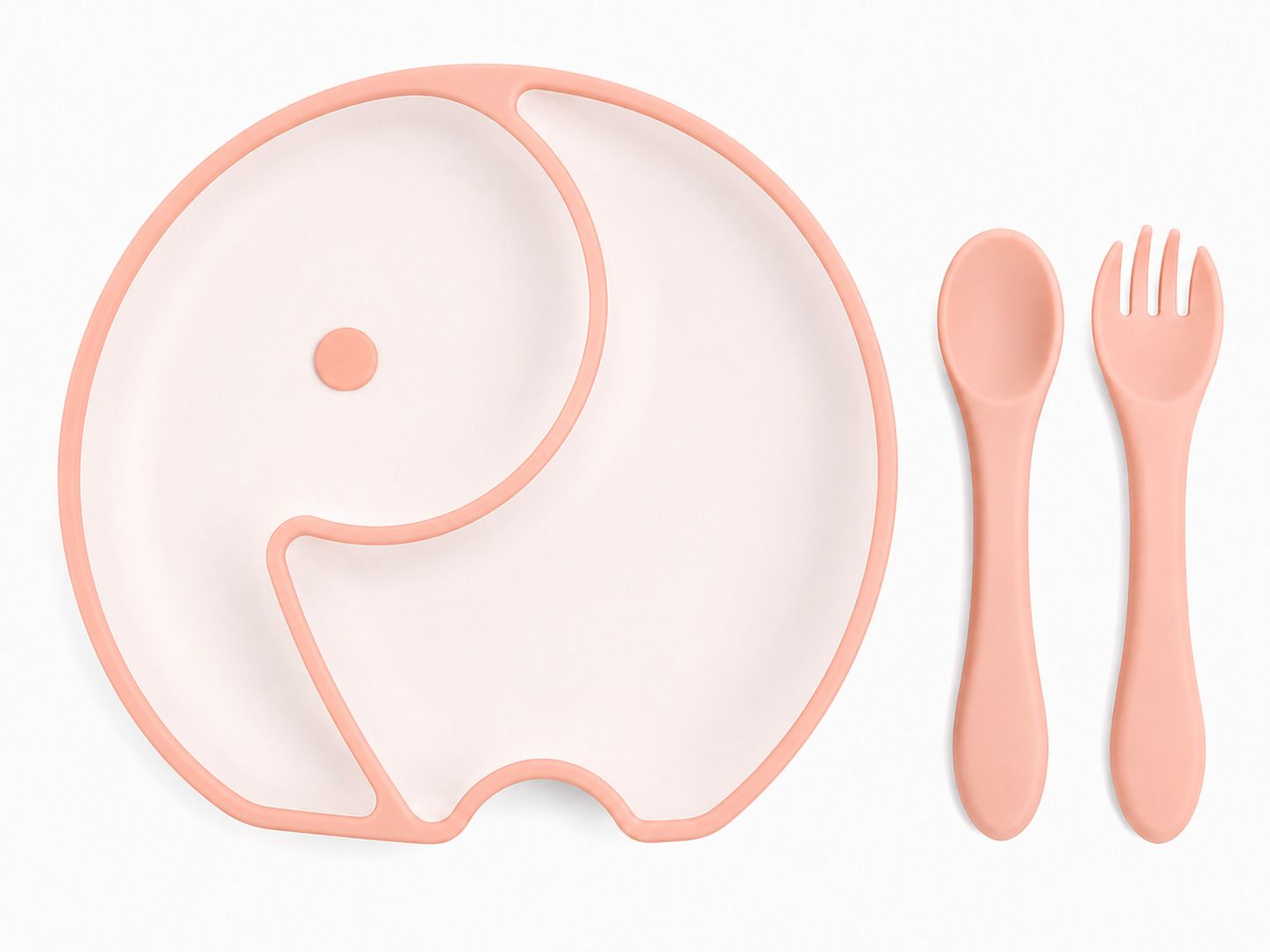 Baby Feeding Plate Set | Silicone Suction Plate with Spoon & Fork - Silicone-image-17
