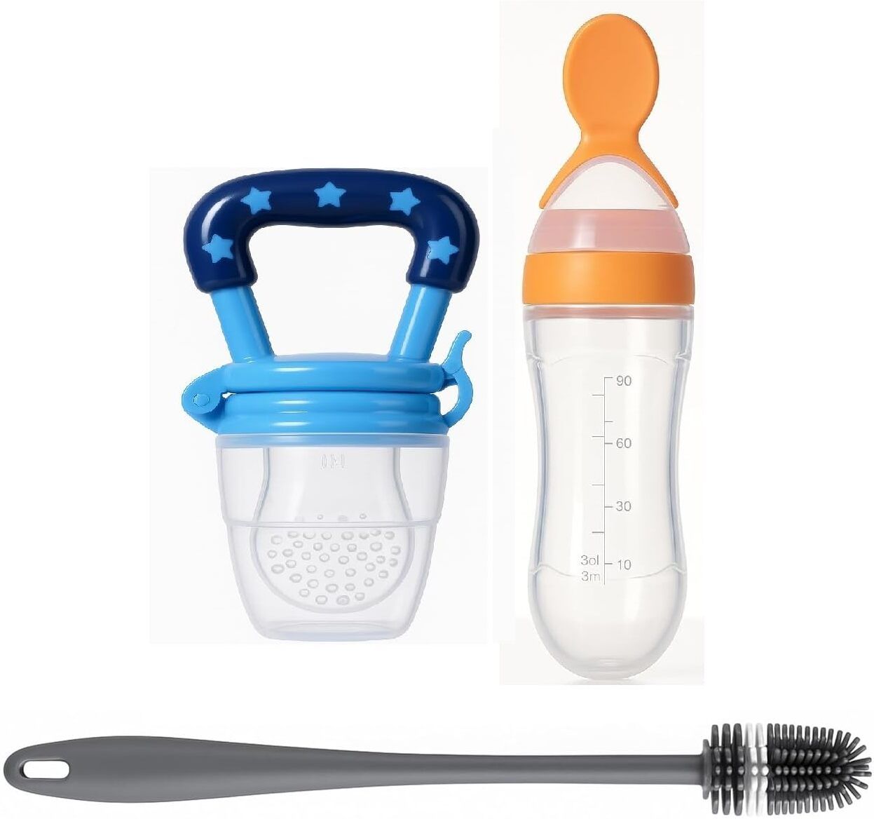 Baby Food Dispensing Spoon Feeder Bottle 90ml and Fruit Feeder/Nibbler/Pacifier - silicone-image-44