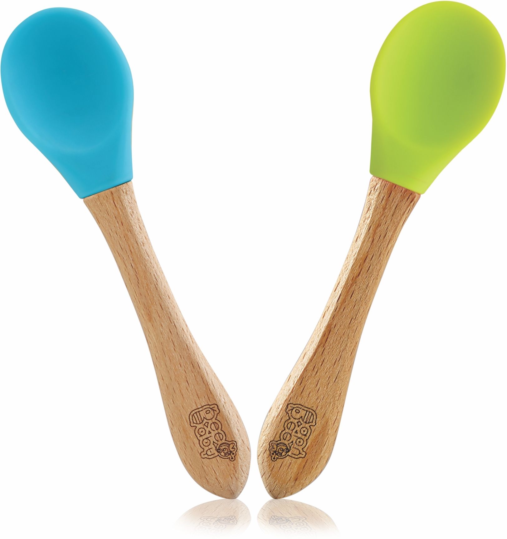 beebaby Nurture Bambu Silicone Baby Feeding Spoons. 100% BPA Free Weaning Spoons.- Wooden Handle, Silicone Tip-picture-13