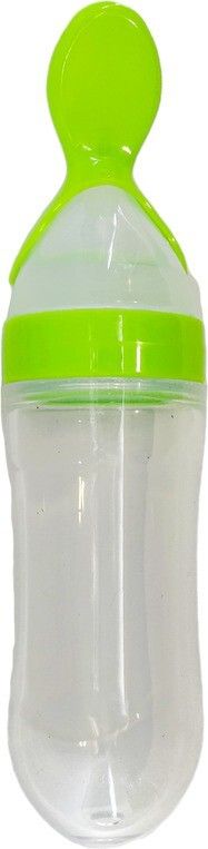 Squeeze Silicone Semi Liquid Food Feeder with Spoon- Food Grade Silicone Bottle, Edgeless Plastic Spoon (BPA Free)-image-45
