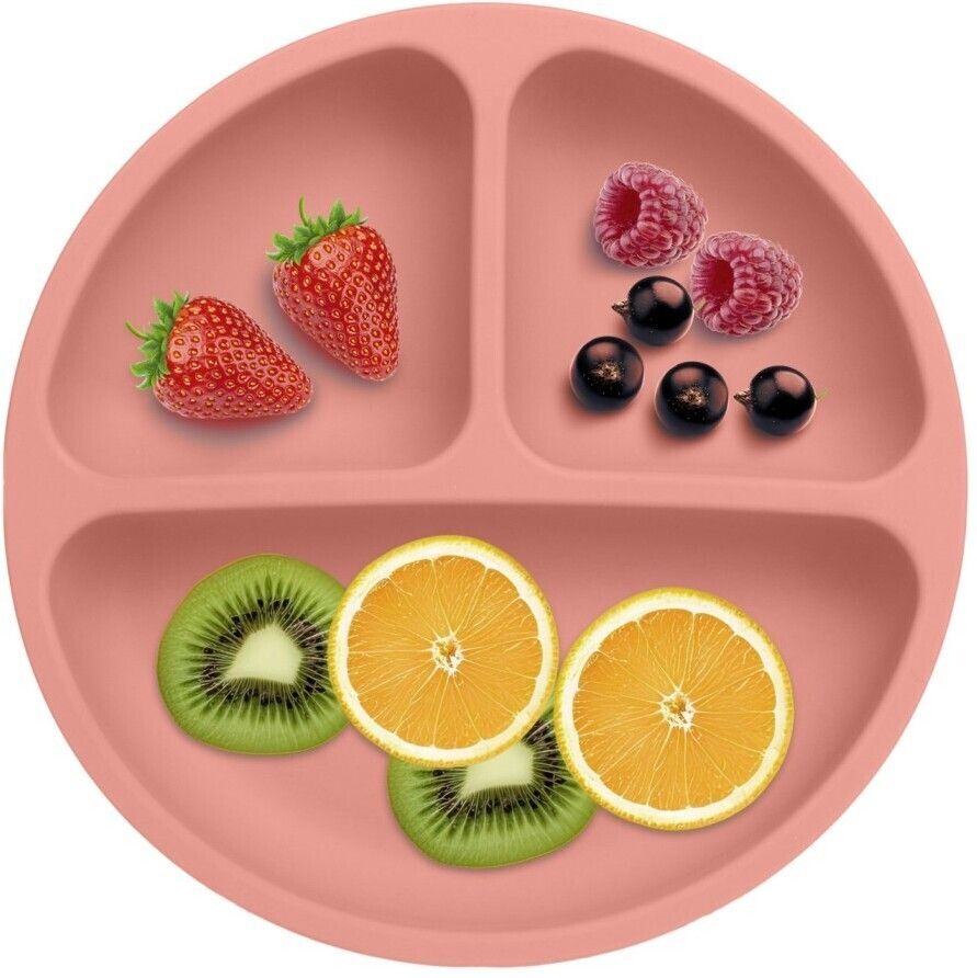 PEE_4P_PNK- Silicone Baby Feeding 4-Suction Plate