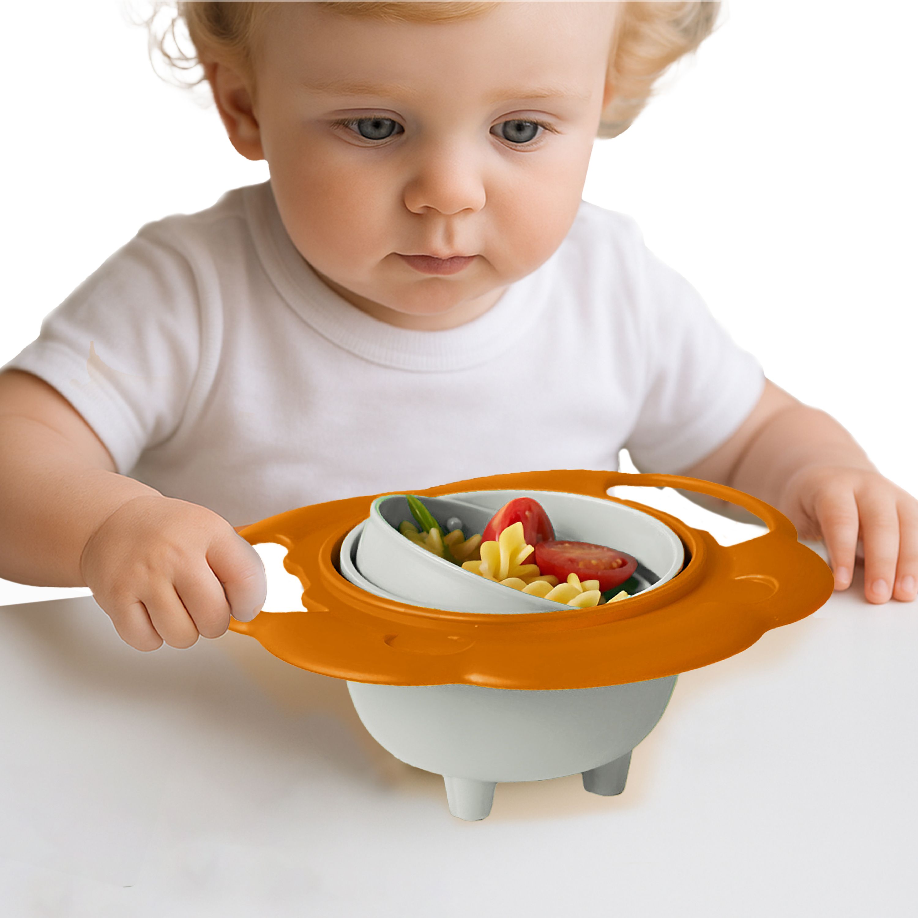 bembika Baby Feeding Bowl – 360° Rotating Kids Food Bowl Anti-Fall Toddler Feeding Bowl - Plastic-picture-6