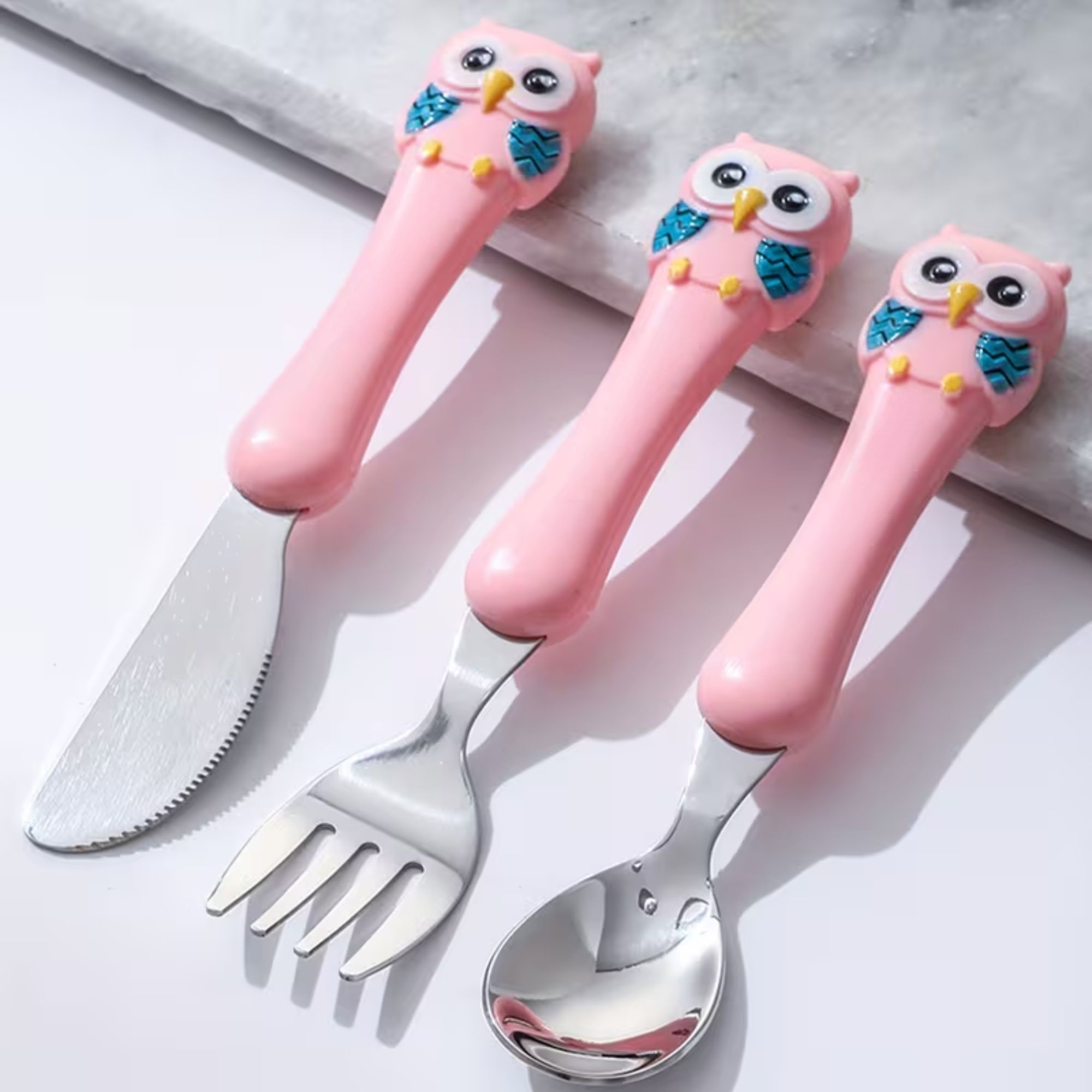 Kids Feeding Spoons Set with Carry Case,Bird Design Handle - 304 Stainless Steel-image-39