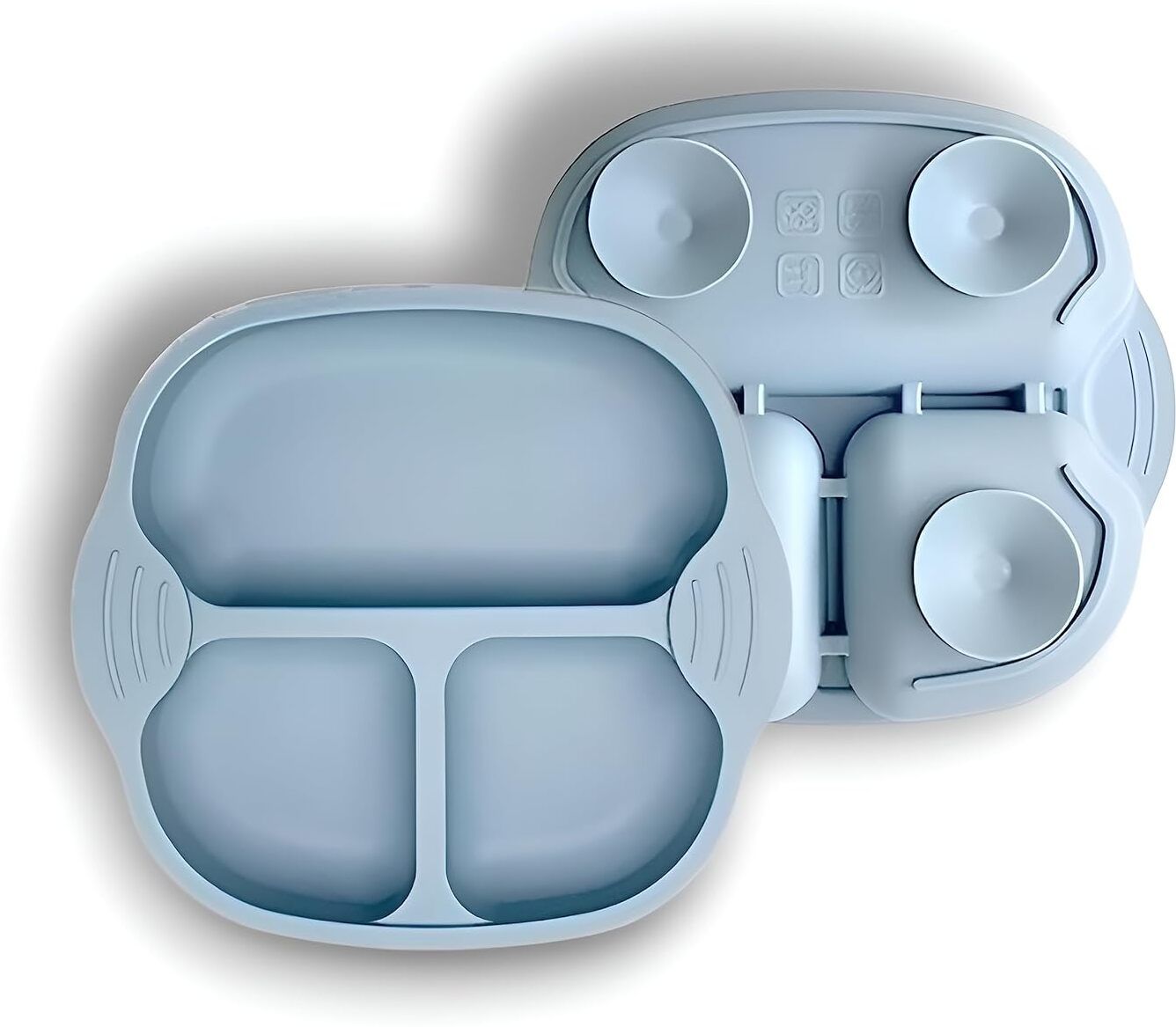 Silicone Suction Baby Plate with Deep Divided Sections Unbreakable Feeding Dish - Silicone-image-9