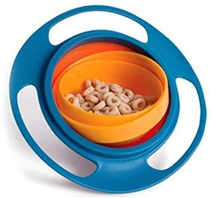 Baby Bowl 360 Degree Rotation Spill Proof Food Magic Gyro Bowl for Baby BPA Free - Plastic