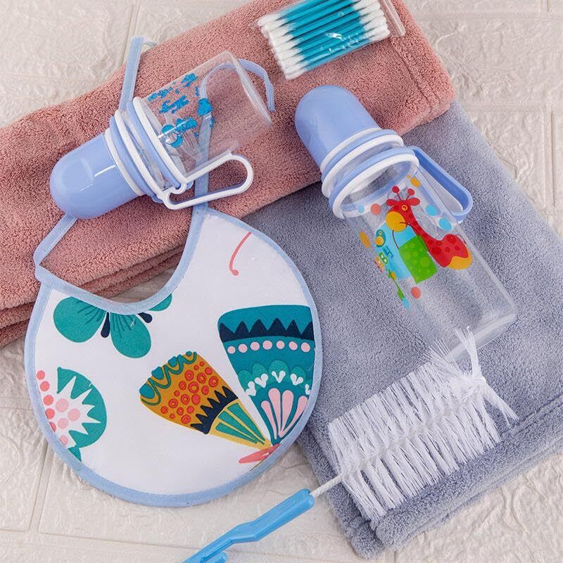 on gate Baby Feeding Bottle Set with Bib, Feeding Bottle, Cleaning Brush - Abs Plastic-picture-12