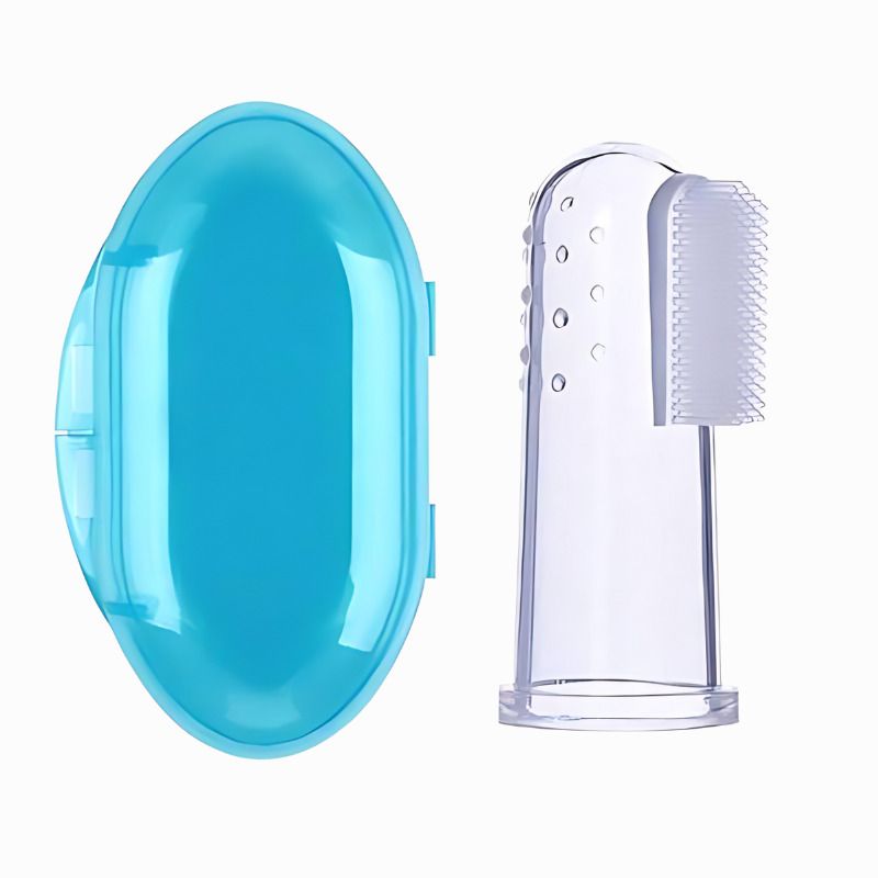 AZ Baby Silicone Blue Finger ToothBrush with case for Easy Cleaning- Silicone, Plastic-image-43