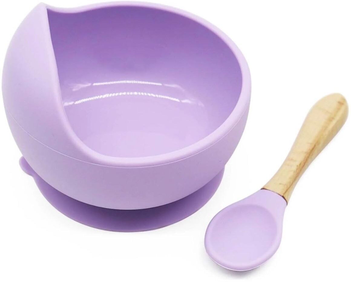 spatlus Silicone Baby Utensils Set, Non-Slip Toddler Food Bowls with Silicone Sleeve - Silicone-picture-28