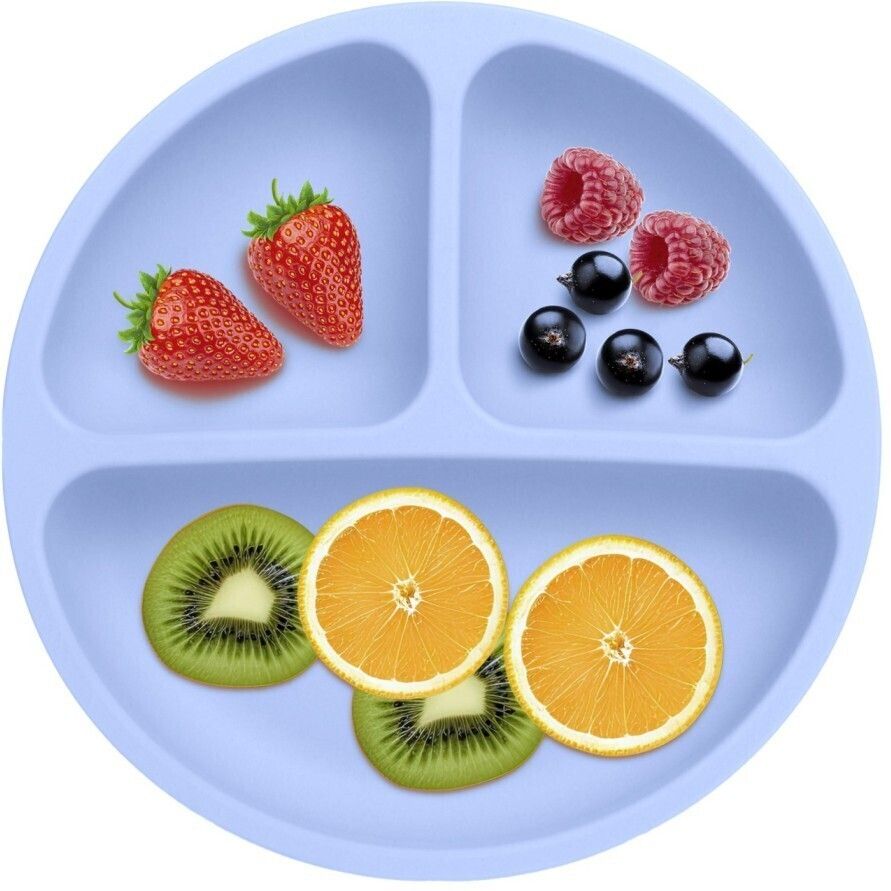 PEE_4P_SKBL- Silicone Baby Feeding 4-Suction Plate