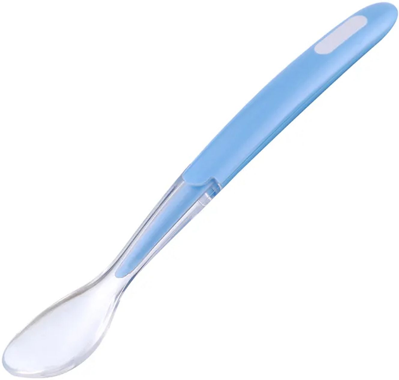 mopslik Soft Silicone Gel Tip Baby Infant Feeding First Stage Training Spoon (Blue)- Silicone-picture-1
